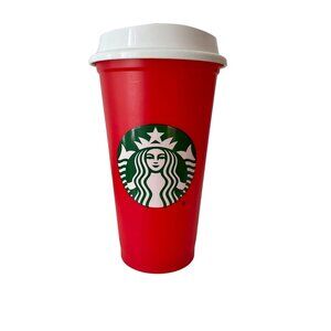 Starbucks Red Limited Edition Holiday 2013 Reusable Plastic Cup Tumbler 16 oz